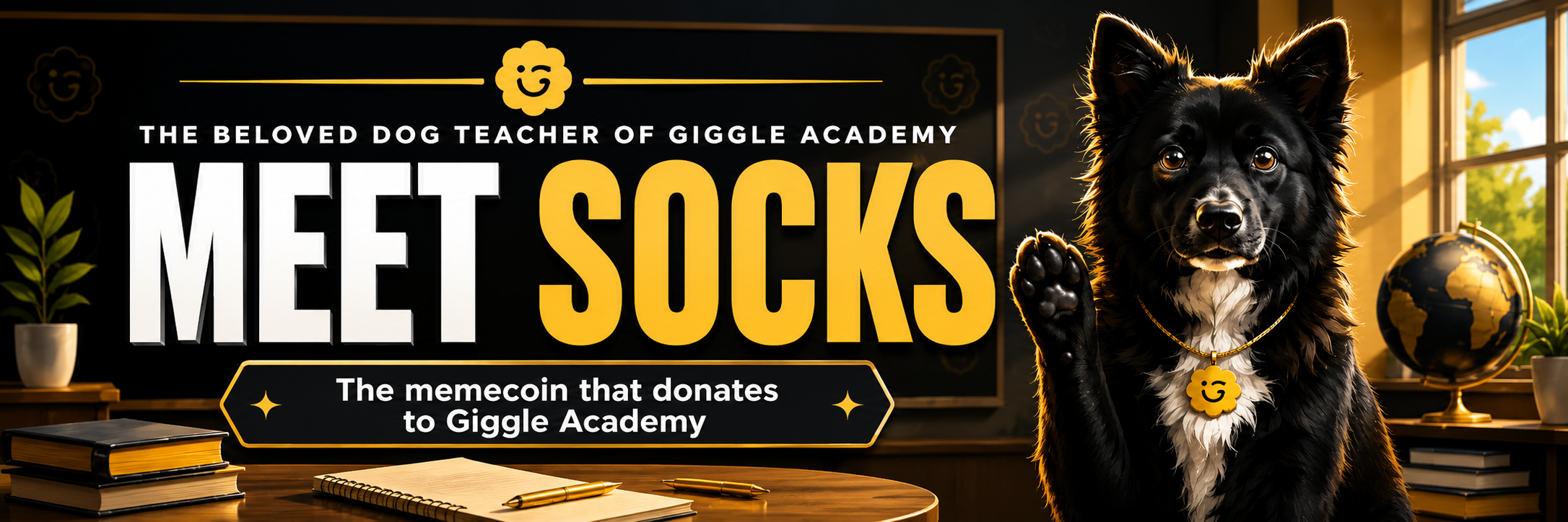 Meet Socks — the beloved dog teacher of Giggle Academy